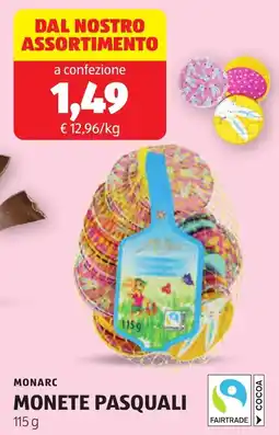 ALDI Monarc monete pasquali offerta