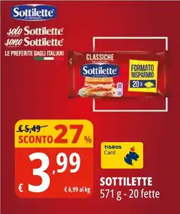 Tigros SOTTILETTE 20 fette offerta