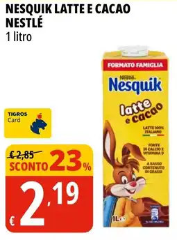Tigros Nesquik latte e cacao NESTLÉ offerta