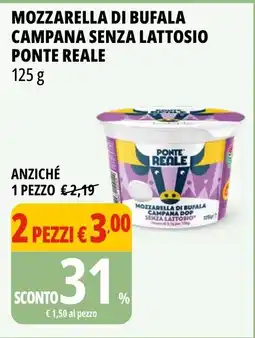 Tigros Mozzarella di bufala campana senza lattosio PONTE REALE offerta
