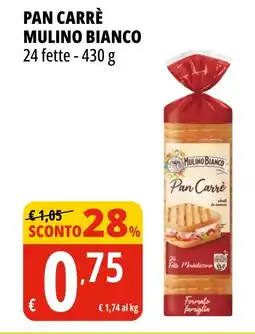 Tigros Pan carrè MULINO BIANCO 24 fette offerta