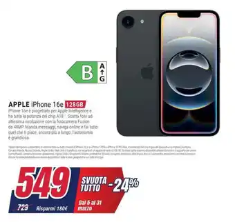 Trony APPLE iPhone 16e offerta