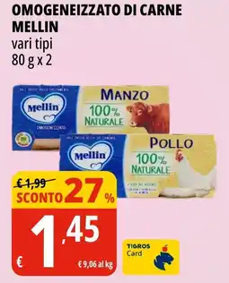 Tigros Omogeneizzato di carne MELLIN offerta