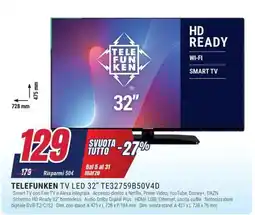 Trony TELEFUNKEN TV LED 32" TE32759B50V4D offerta