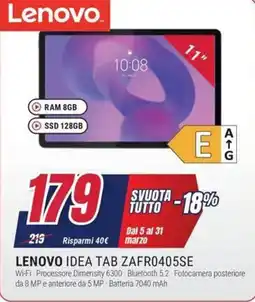 Trony LENOVO IDEA TAB ZAFR0405SE offerta