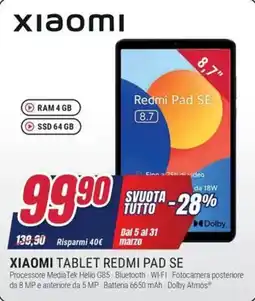 Trony XIAOMI TABLET REDMI PAD SE offerta