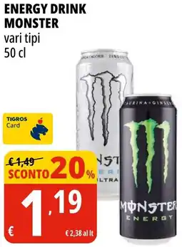 Tigros Energy drink MONSTER offerta