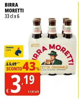 Tigros Birra MORETTI offerta