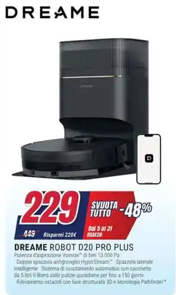 Trony DREAME ROBOT D20 PRO PLUS offerta