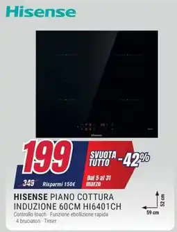 Trony HISENSE PIANO COTTURA INDUZIONE 60CM HI6401CH offerta