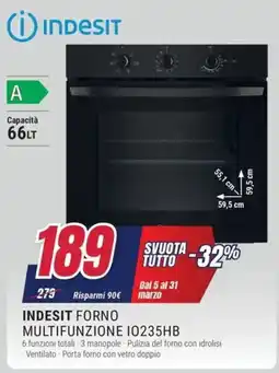 Trony INDESIT FORNO MULTIFUNZIONE IO235HB offerta