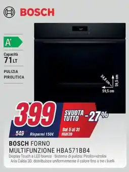 Trony BOSCH FORNO MULTIFUNZIONE HBA571BB4 offerta