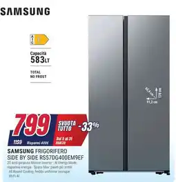 Trony SAMSUNG FRIGORIFERO SIDE BY SIDE RS57DG400EM9EF offerta