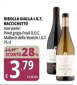 Tigros Ribolla gialla I.G.T. BACCICHETTO offerta