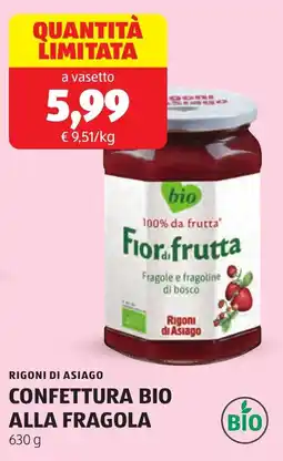 ALDI Rigoni di asiago confettura bio alla fragola offerta