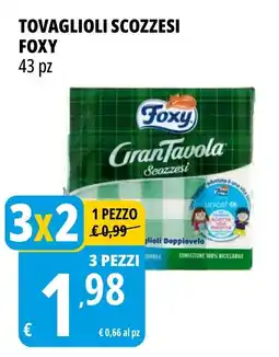 Tigros Tovaglioli scozzesi FOXY 43 pz offerta