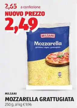 ALDI Milsani mozzarella grattugiata offerta