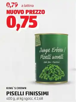 ALDI King's crown piselli finissimi offerta