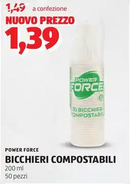 ALDI Power force bicchieri compostabili offerta