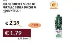 Prezzemolo e Vitale Zuegg skipper succo di mirtillo senza zuccheri aggiunti offerta
