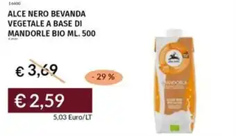 Prezzemolo e Vitale Alce nero bevanda vegetale a base di mandorle bio offerta
