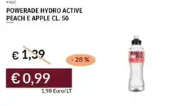 Prezzemolo e Vitale Powerade hydro active peach e apple offerta