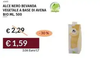 Prezzemolo e Vitale Alce nero bevanda vegetale a base di avena bio offerta