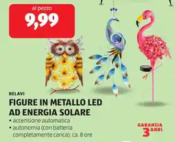 ALDI Belavi figure in metallo led ad energia solare offerta