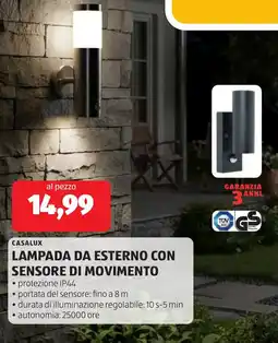 ALDI Casalux lampada da esterno con sensore di movimento offerta