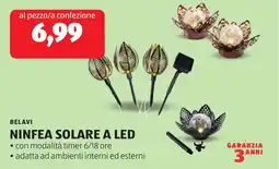 ALDI Belavi ninfea solare a led offerta