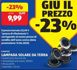 ALDI Casalux lampada solare da terra offerta
