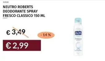Prezzemolo e Vitale Neutro roberts deodorante spray fresco classico offerta