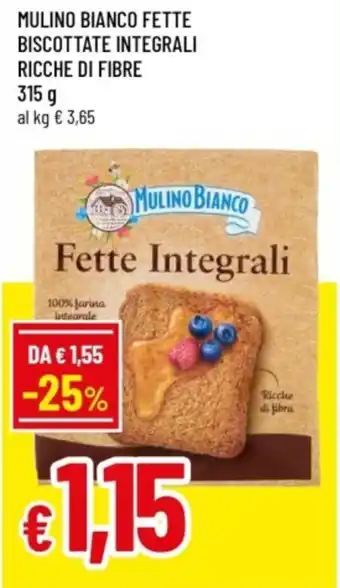Famila Mulino bianco fette biscottate integrali ricche di fibre offerta