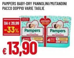 Famila Pampers baby-dry pannolini/mutandini pacco doppio offerta