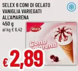 Famila Selex 6 coni di gelato vaniglia variegati all'amarena offerta