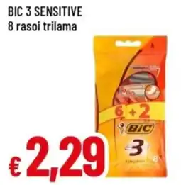 Famila Bic 3 sensitive 8 rasoi trilama offerta