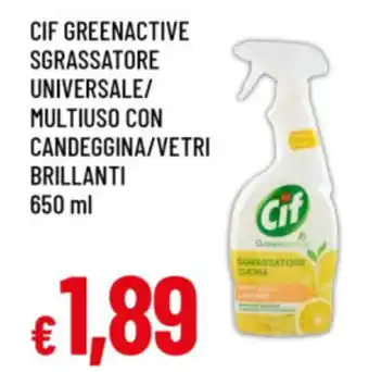 Famila Cif greenactive sgrassatore universale/ multiuso con candeggina/vetri brillanti offerta