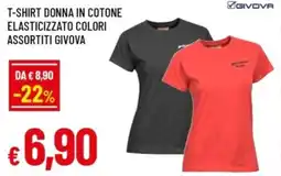 Famila T-shirt donna in cotone elasticizzato colori assortiti givova offerta