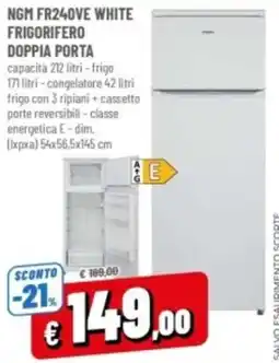 Famila NGM FR240VE WHITE FRIGORIFERO DOPPIA PORTA offerta