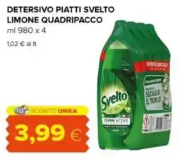 Oasi Detersivo piatti svelto limone quadripacco offerta
