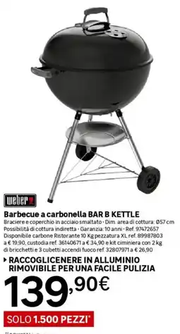 Leroy Merlin weber Barbecue a carbonella BAR B KETTLE offerta