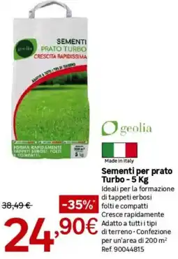 Leroy Merlin geolia Sementi per prato Sementi per prato Turbo-5 Kg offerta