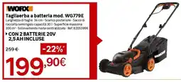 Leroy Merlin WORX Tagliaerba a batteria mod. WG779E offerta
