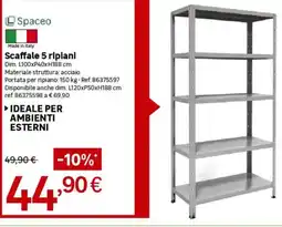 Leroy Merlin Spaceo Scaffale 5 riplani offerta