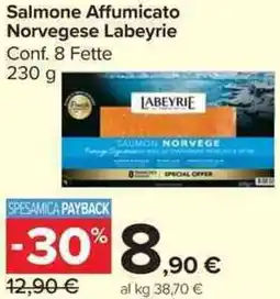 Carrefour Market Salmone Affumicato Norvegese Labeyrie offerta