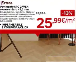 Leroy Merlin Artens Pavimento SPC DAVEN rovere chiaro 5,5 mm offerta