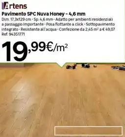 Leroy Merlin Artens Pavimento SPC Nuva Honey - 4,6 mm offerta
