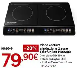 Leroy Merlin Piano cottura a induzione 2 zone Telefunken M09388 offerta