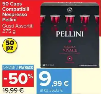 50 Caps Compatibili Nespresso Pellini