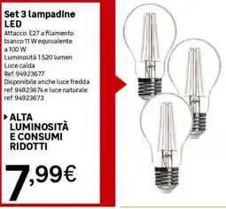 Leroy Merlin Set 3 lampadine LED offerta